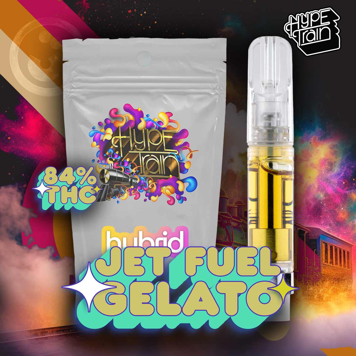 Hype Train - Jet Fuel Gelato Liquid Diamonds Cartridge 1g