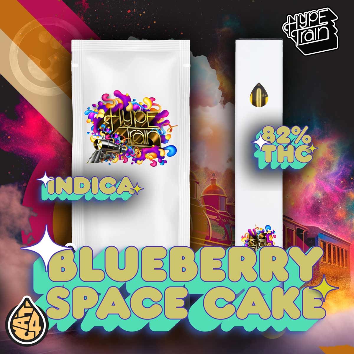 Hype Train - Blueberry Space Cake CAT4 All In One Disposable 1g