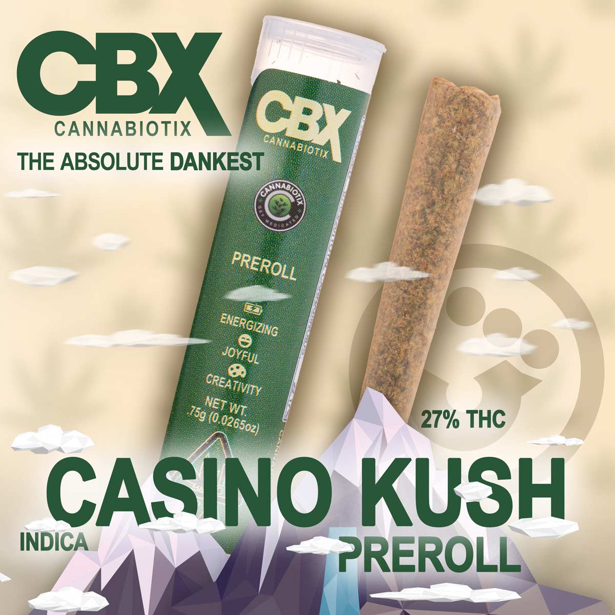 Cannabiotix CBX - Casino Kush Preroll .75g