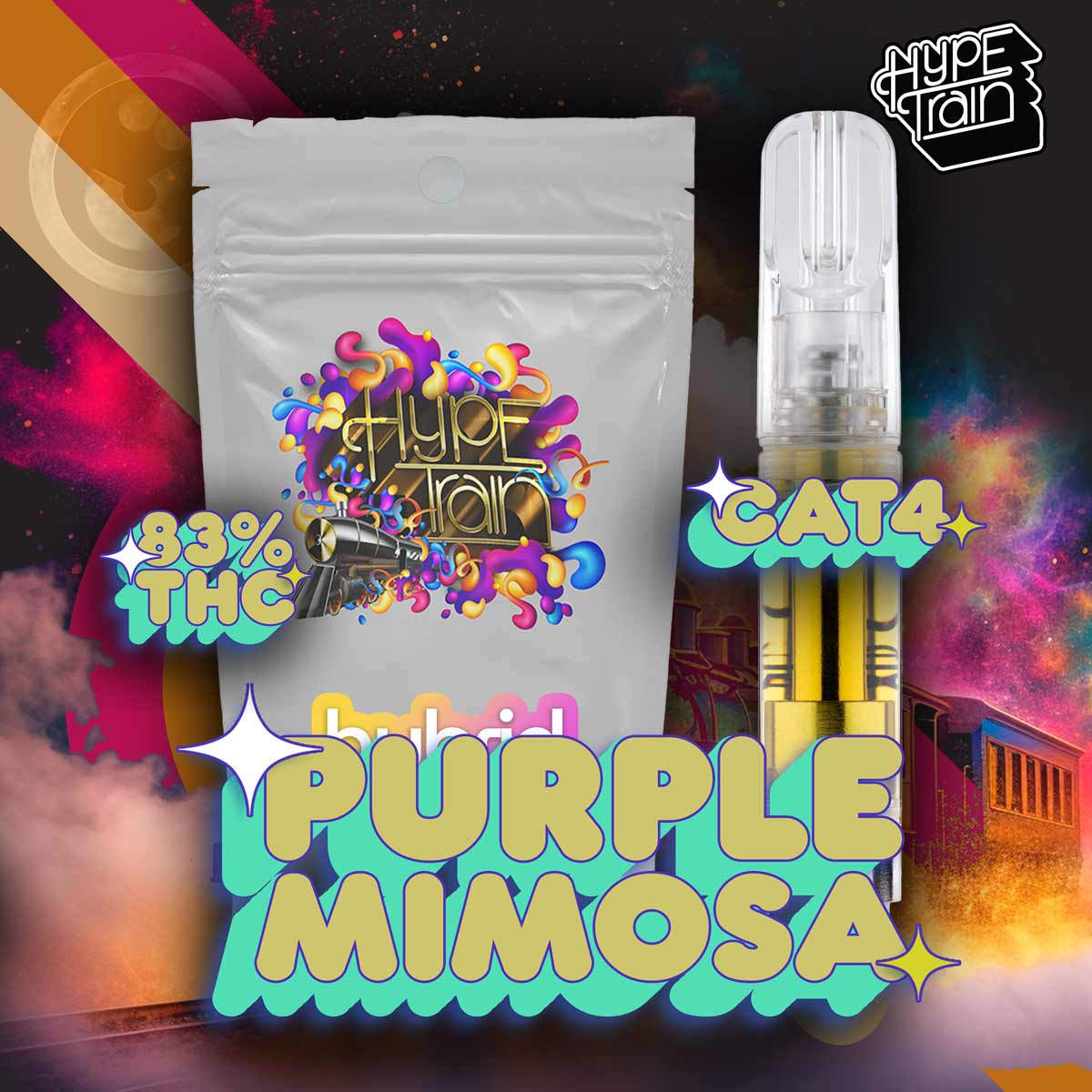 Hype Train - Purple Mimosa CAT4 Liquid Diamonds Cart. 1g