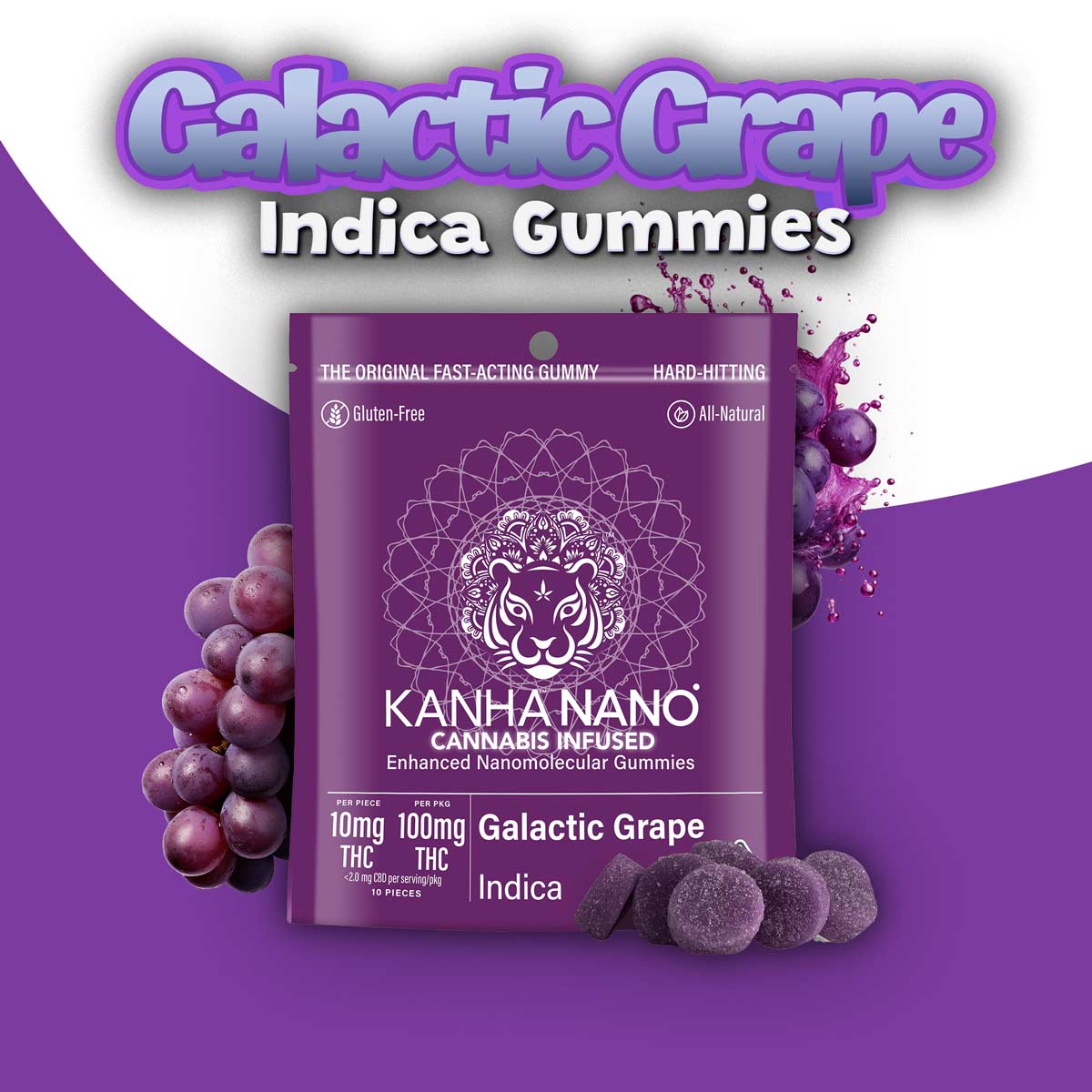 Kanha - Galactic Grape Nano Gummies 100mg