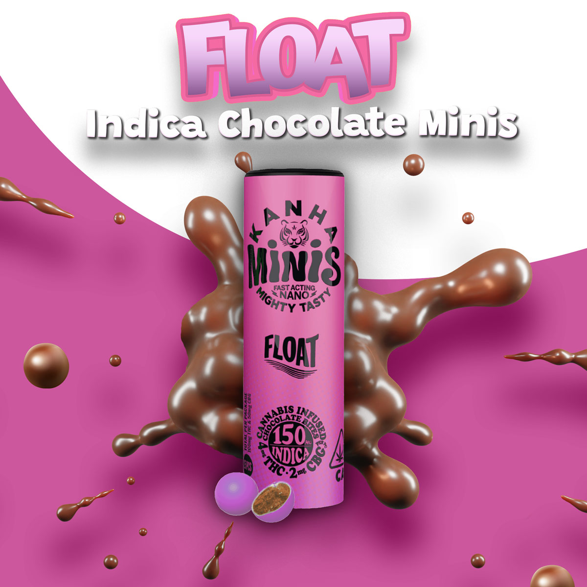 Kanha - Float Chocolate Nano Minis 2:1 THC:CBG 100mg