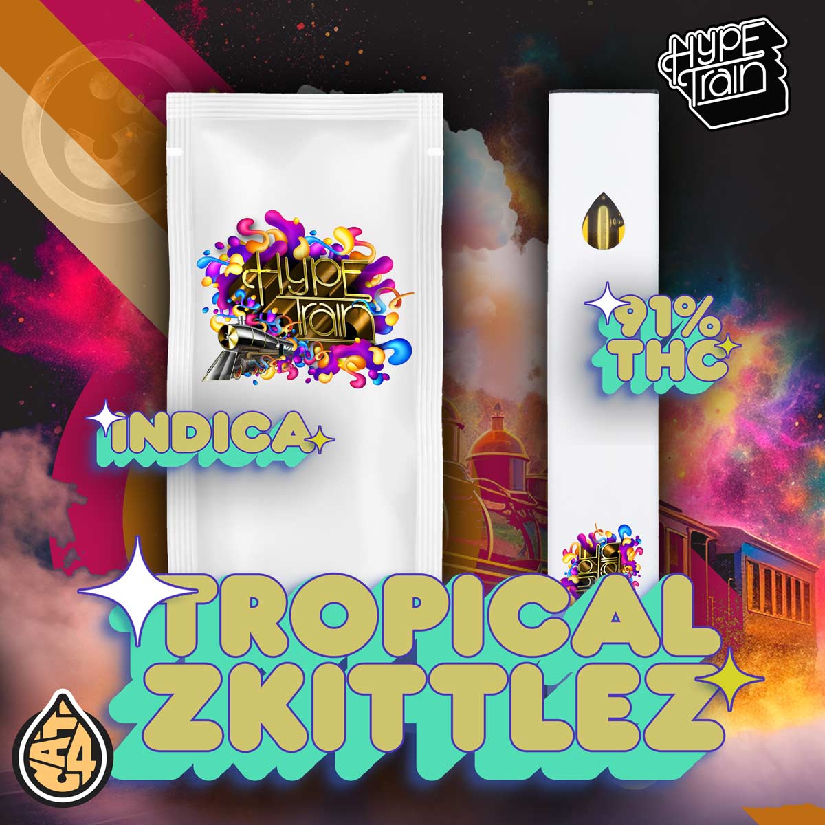 Hype Train - Tropical Zkittlez CAT4 All In One Disposable 1g