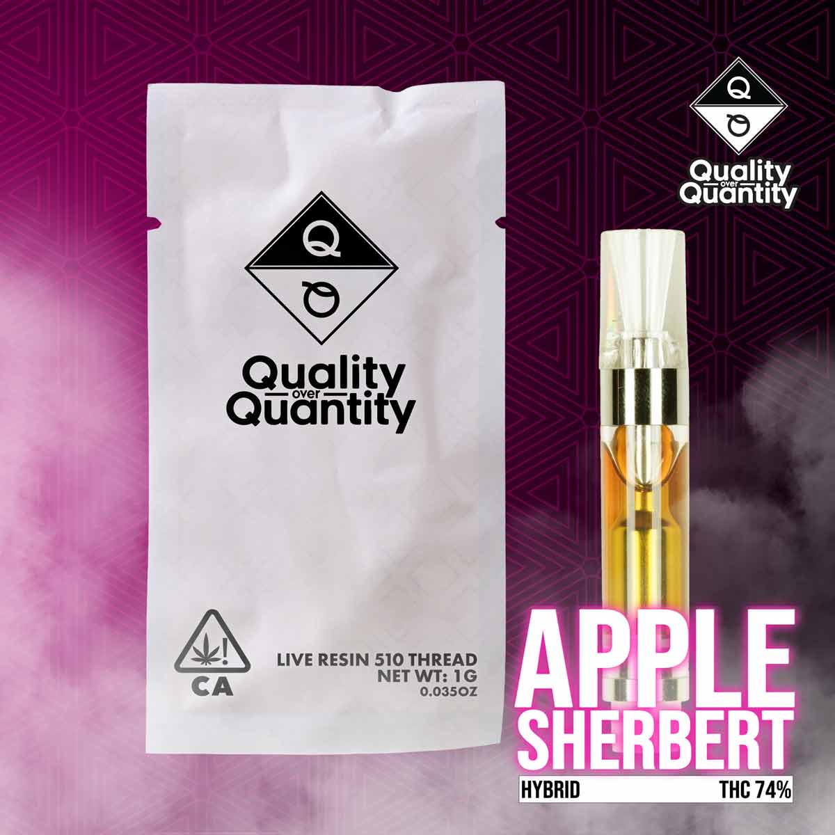 Quality Over Quantity - Apple Sherbert Live Resin Cartridge 1g