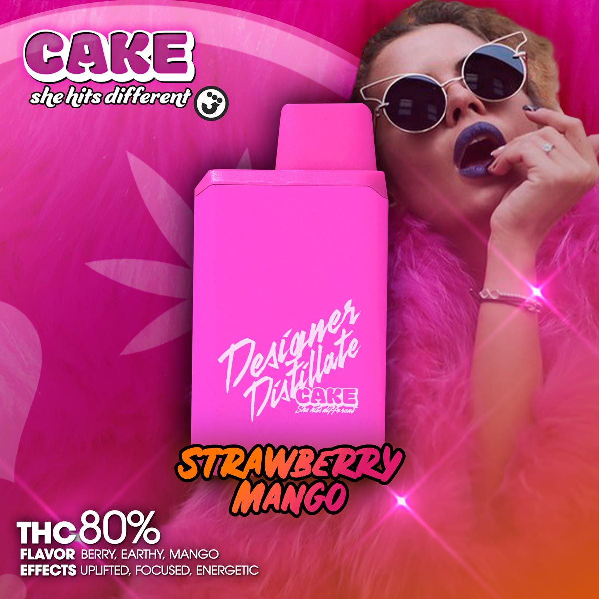 Cake - Strawberry Mango Designer Distillate Disposable 1.25g