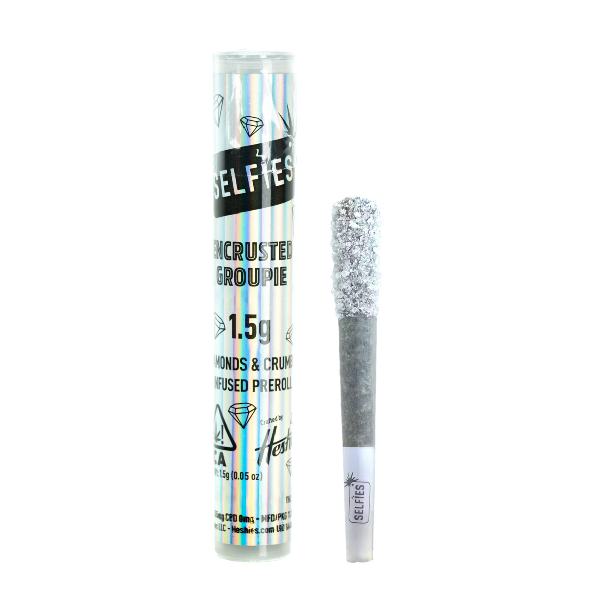 Selfies - Platinum Kush Diamond Encrusted Crumble Infused Preroll 1.5g